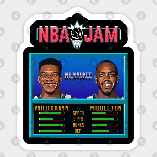 NBA JAM - Milwaukee Basketball Sticker by Buff Geeks Art